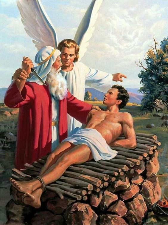 angel stop Abraham. original artist unknown
