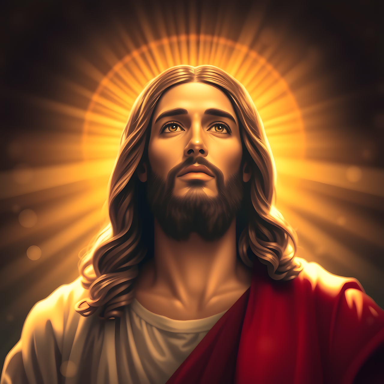 Jesus looing up in byzantine style