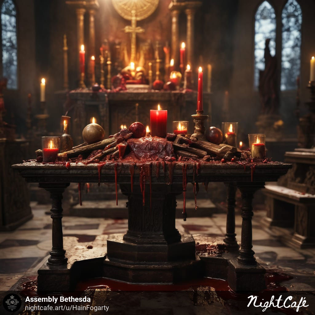 blood sacrifice on an alter