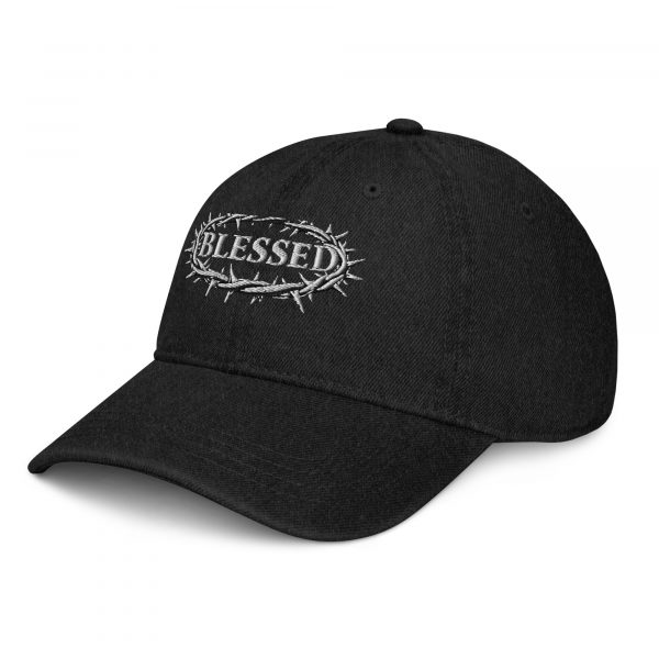 "Blessed" Denim Hat - Image 6