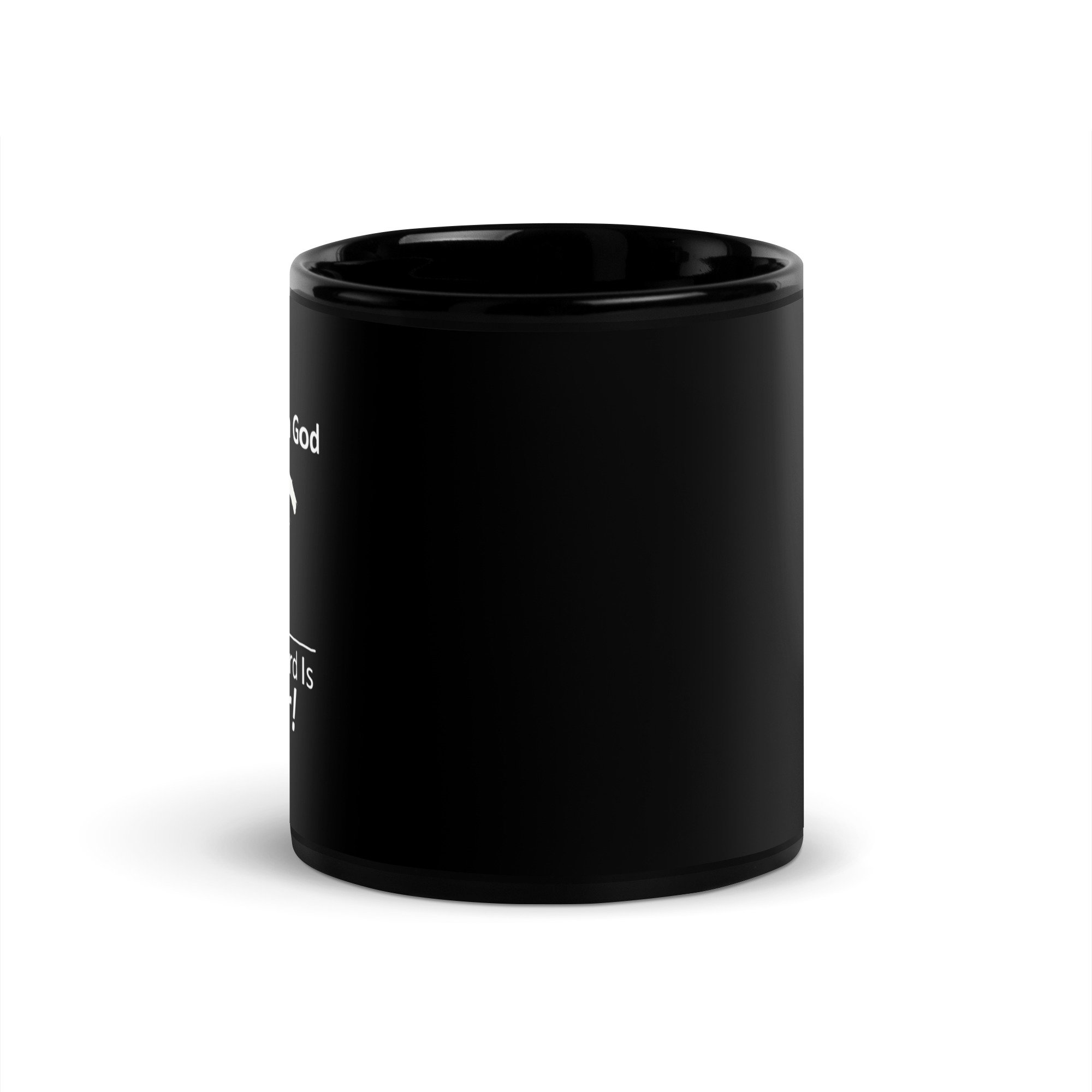 "Connect with God" - Black Glossy Mug = Christian mug - Christian Coffee Cup - Image 3