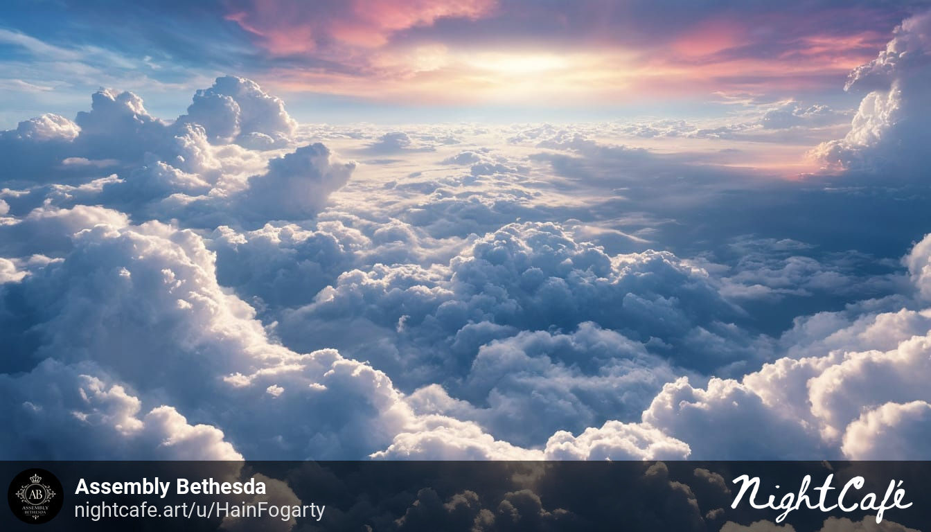 clouds with gods light shining down