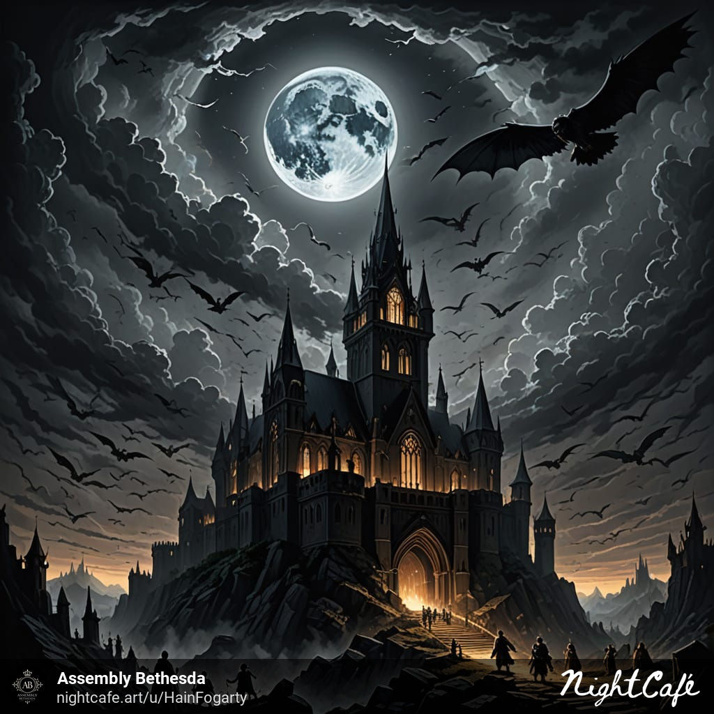 Castle on a hill people are trying to get to