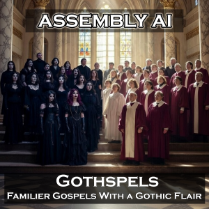 Picture of a church choir that is half normal and half goth