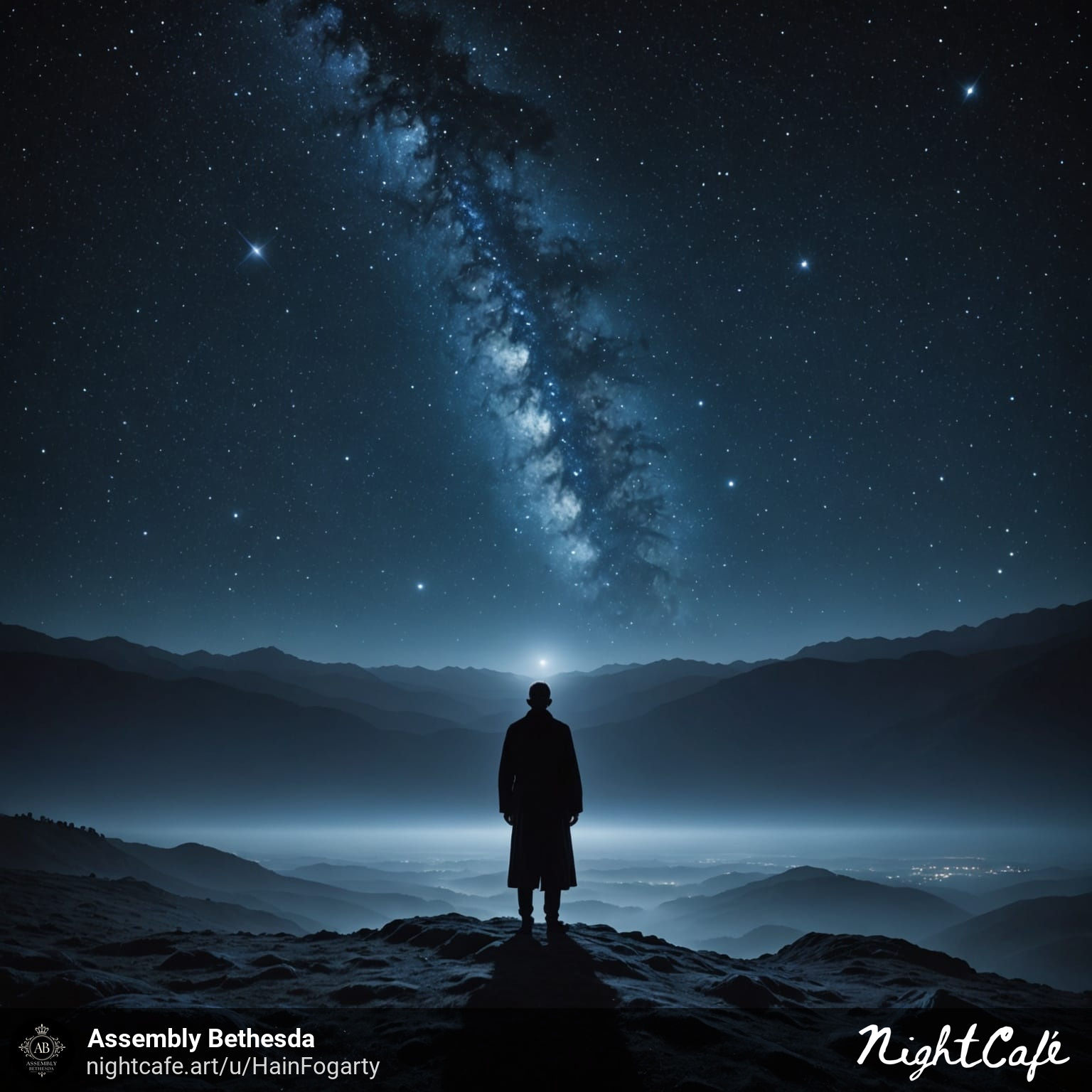 Silhouette of a person looking at the stars